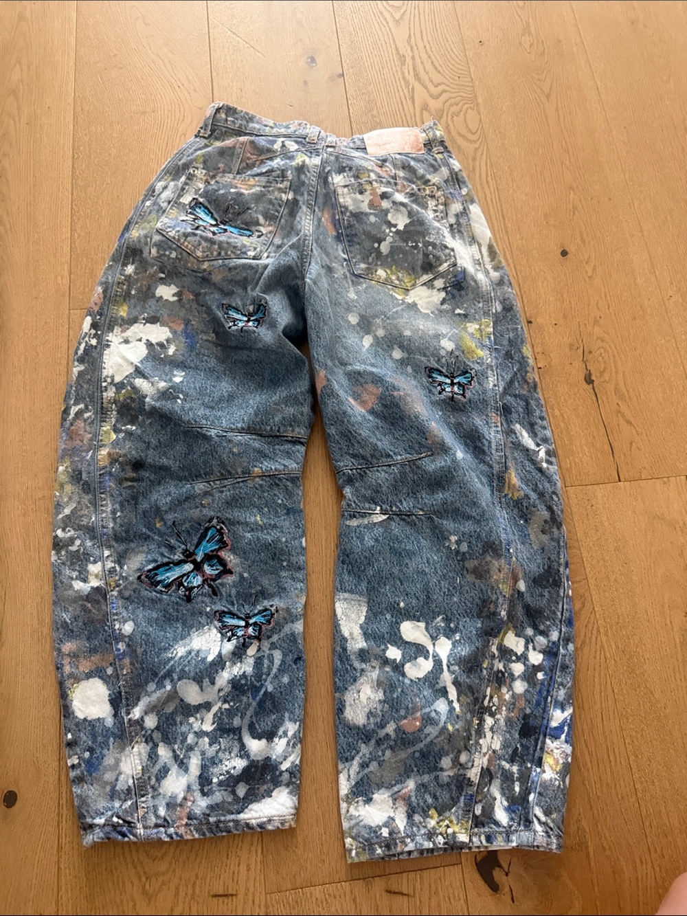 We The Free Denim Waistband with Multicolor Paint Accents - Picture 5 of 7